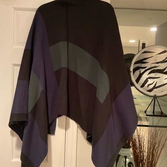 Lauren Ralph Lauren Classic Plaid/Color-Block Tartan Shawl/Wrap/Cardigan L/Xl - Picture 4 of 6